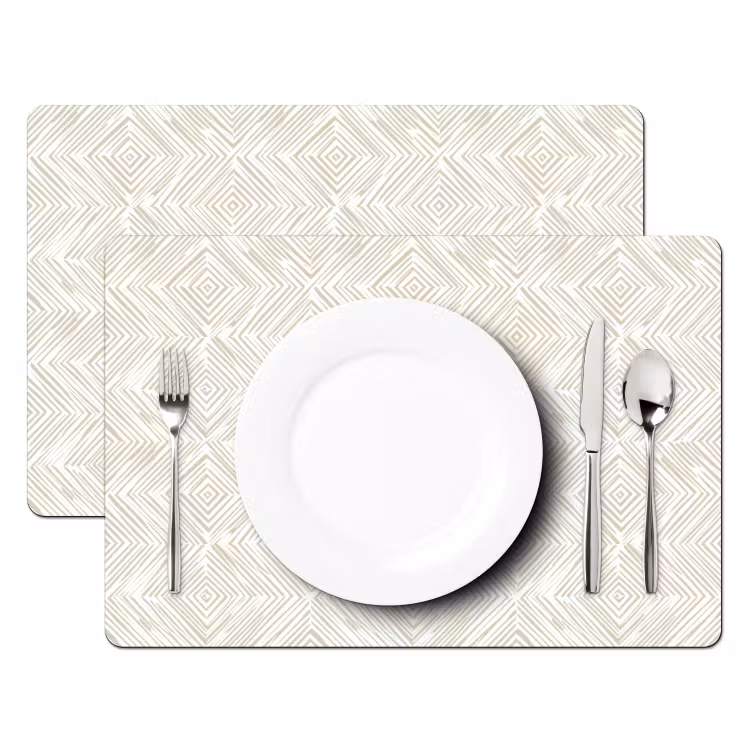 Salvamantel – 6 piezas - Abstracto - Diamantes - Beige — 2