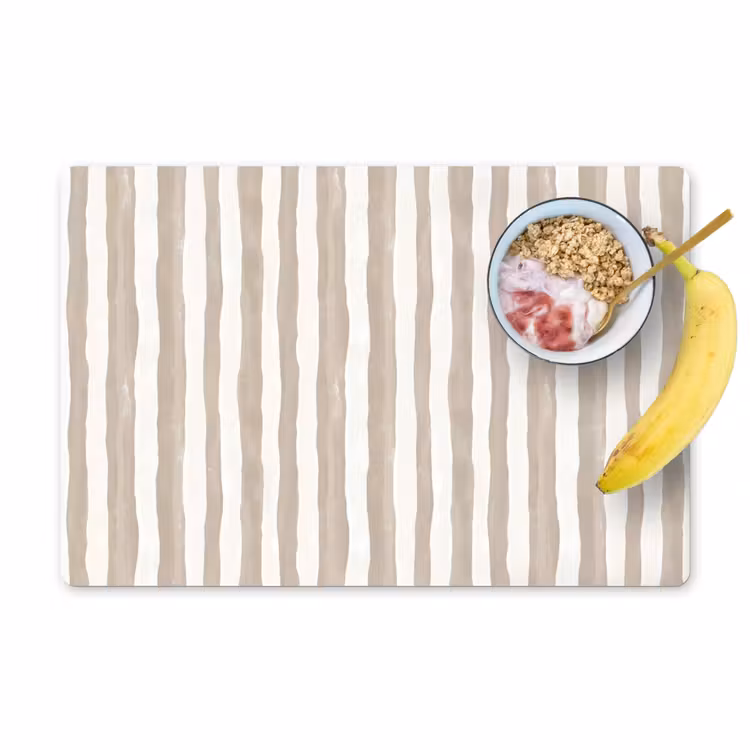 Salvamantel – 6 piezas - Minimalista - Rayas - Beige — 1