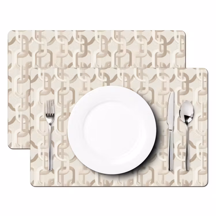 Salvamantel – 6 piezas - Motivo - Abstracto - Beige — 2