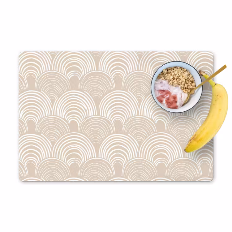 Salvamantel – 6 piezas - Ondas - Textura - Beige — 1