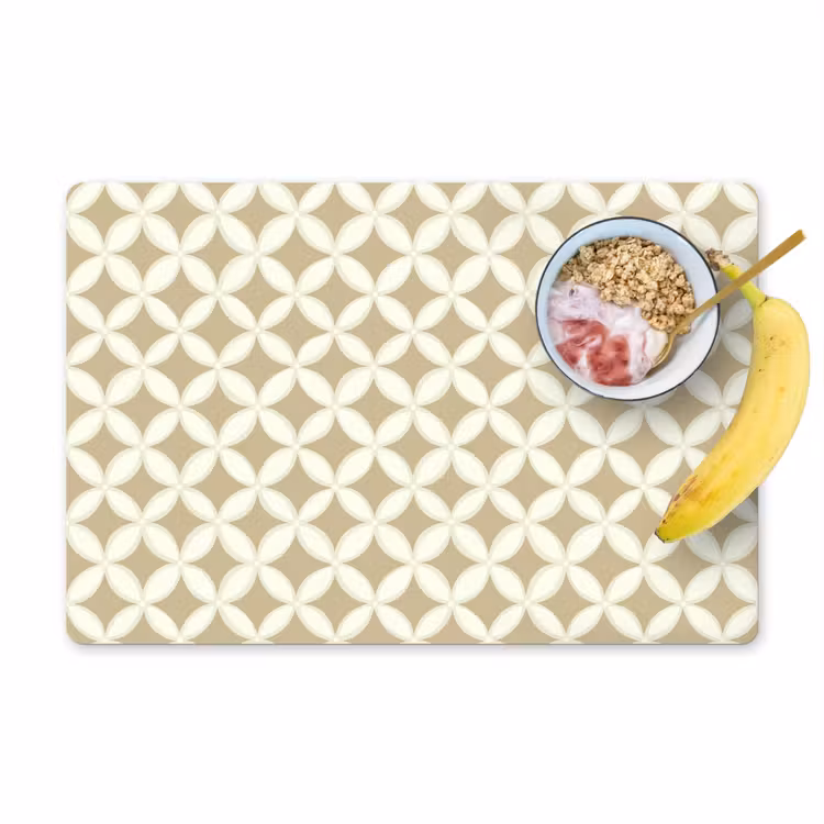 Salvamantel – 6 piezas - Simétrico - Motivo - Beige — 1