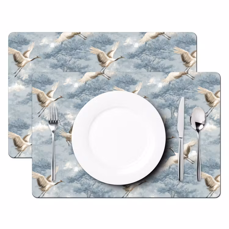 Salvamantel – 6 piezas - Nubes - Grullas - Azul — 2