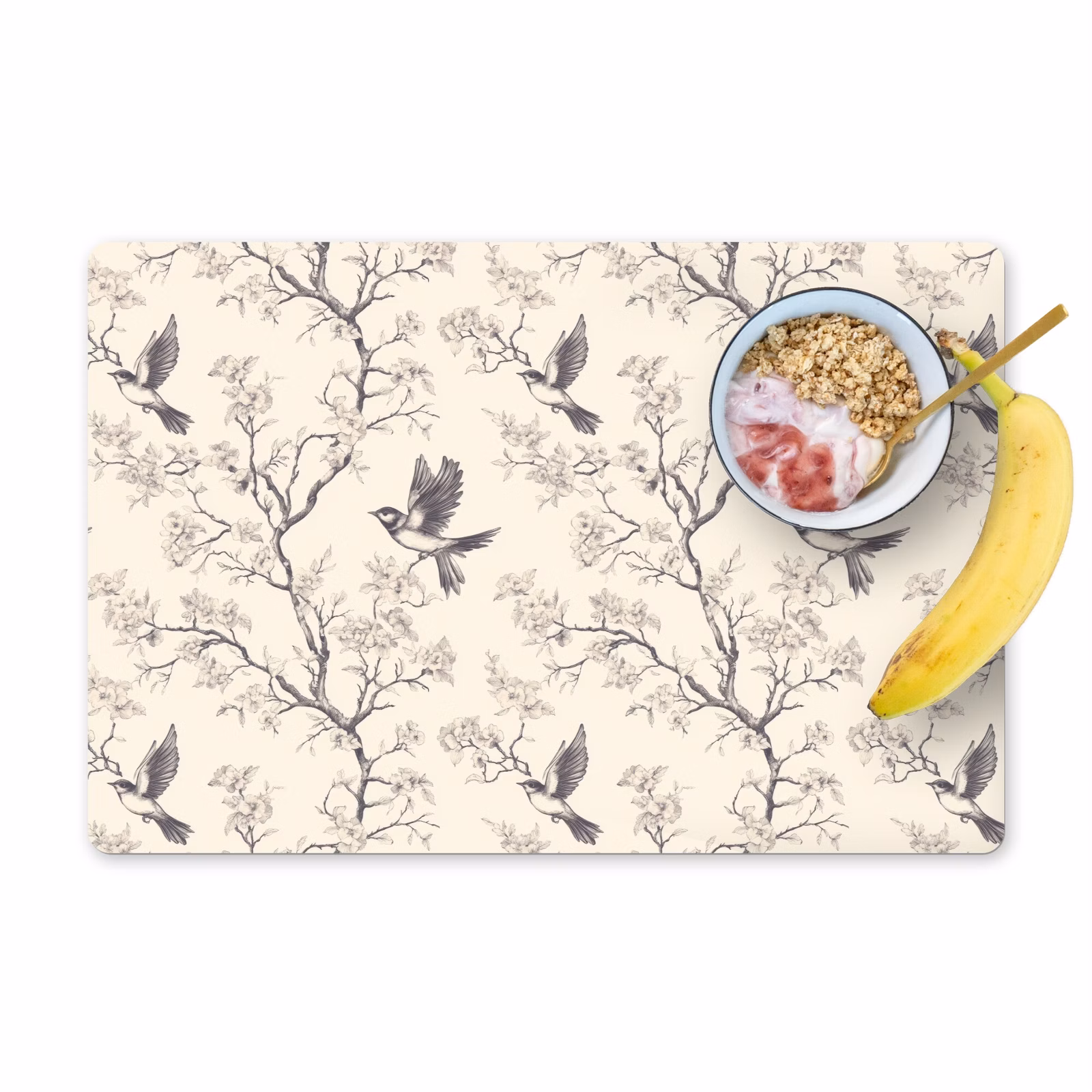 Salvamantel – 6 piezas - Ramas - Pájaros - Beige — 1