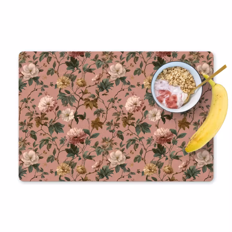Salvamantel – 6 piezas - Flores - Clásico - Rosa — 1