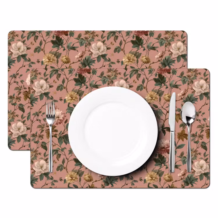 Salvamantel – 6 piezas - Flores - Clásico - Rosa — 2