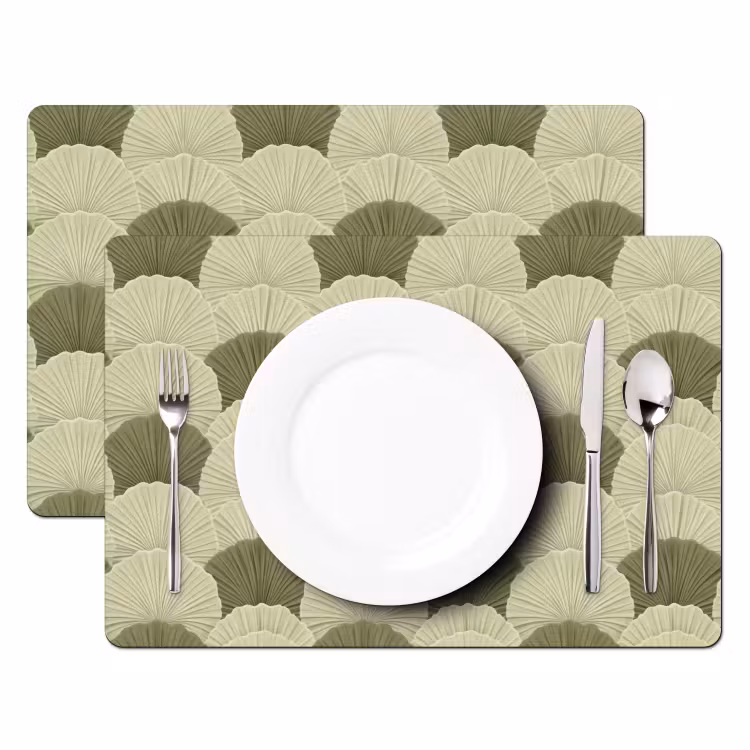 Salvamantel – 6 piezas - Hojas - Textura - Verde — 2