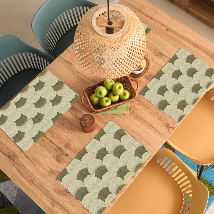 Salvamantel – 6 piezas - Hojas - Textura - Verde — 3