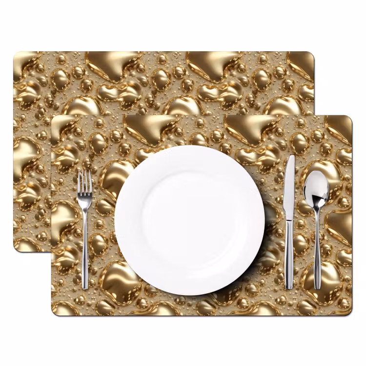 Salvamantel – 6 piezas - Gotas - Orgánico - Oro — 2