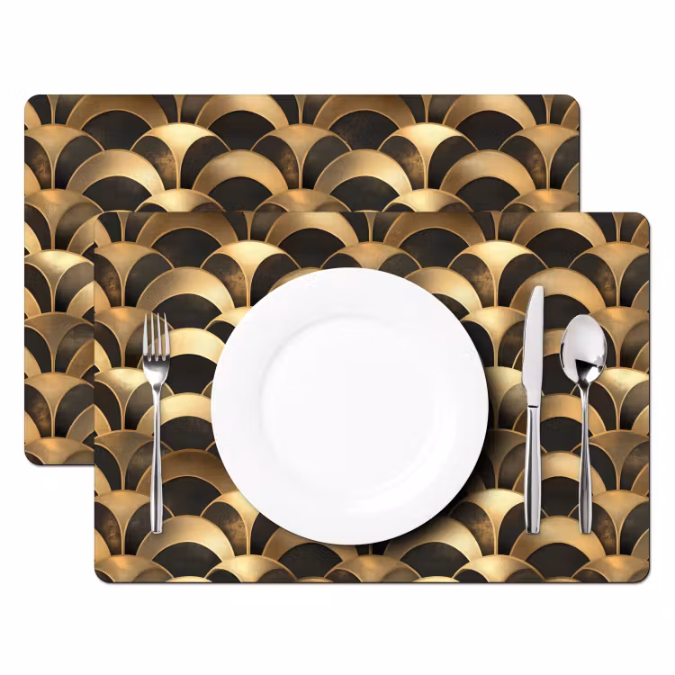 Salvamantel – 6 piezas - Escamas - Textura - Oro — 2