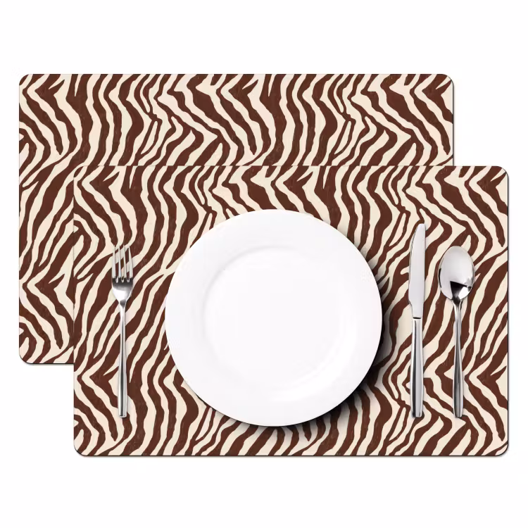 Salvamantel – 6 piezas - Cebra - Patrón - Negro - Blanco — 2