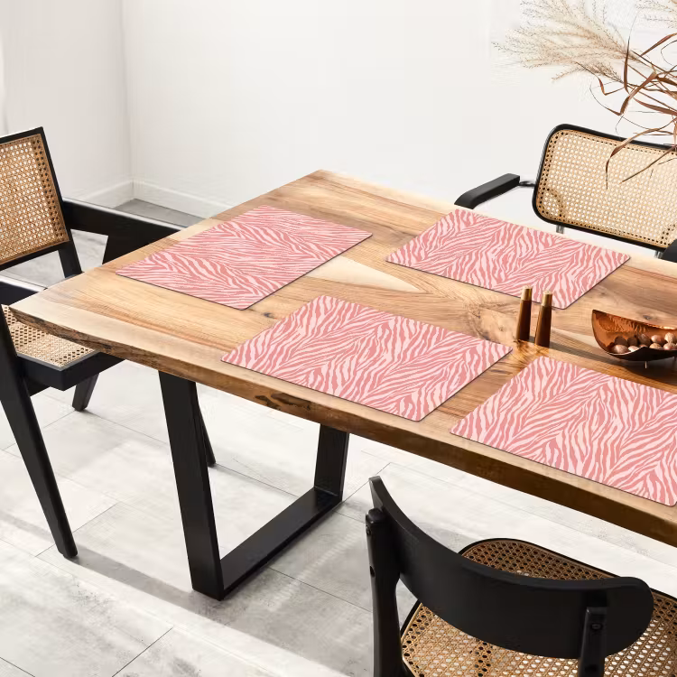Salvamantel – 6 piezas - Cebra - Estampado - Rosa — 4