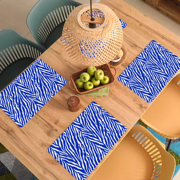 Salvamantel – 6 piezas - Cebra - Patrón - Cobalto - Azul — 3