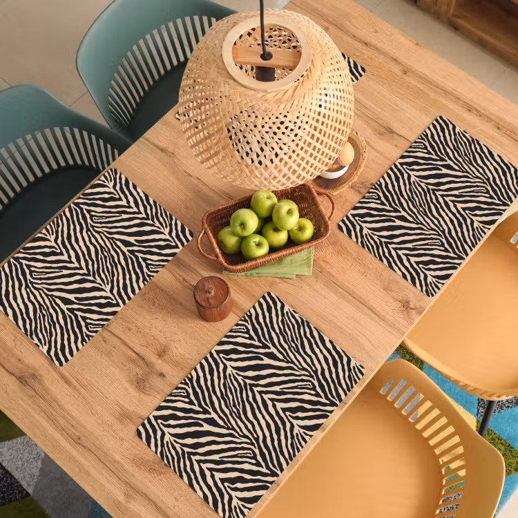 Salvamantel – 6 piezas - Zebra - Classic - Negro — 3
