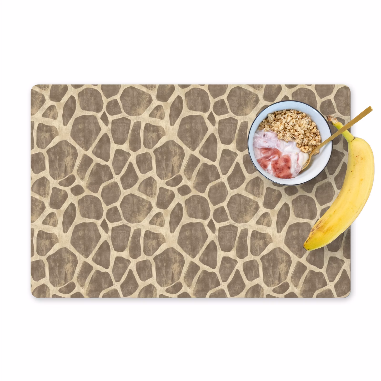 Salvamantel – 6 piezas - Jirafa - Estampado - Beige - Marrón — 1