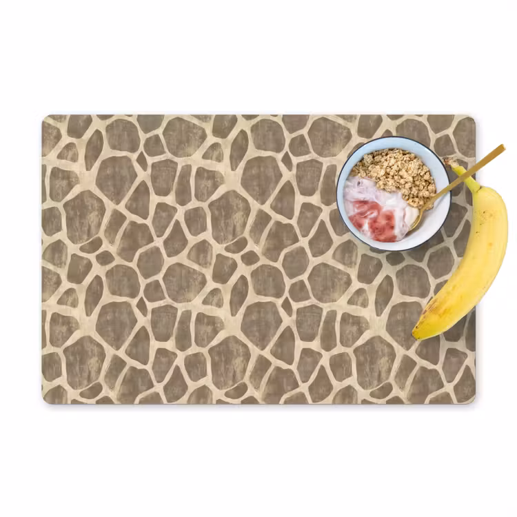 Salvamantel – 6 piezas - Jirafa - Estampado - Beige - Marrón — 1