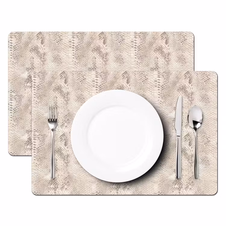 Salvamantel – 6 piezas - Serpiente - Estampado - Beige — 2