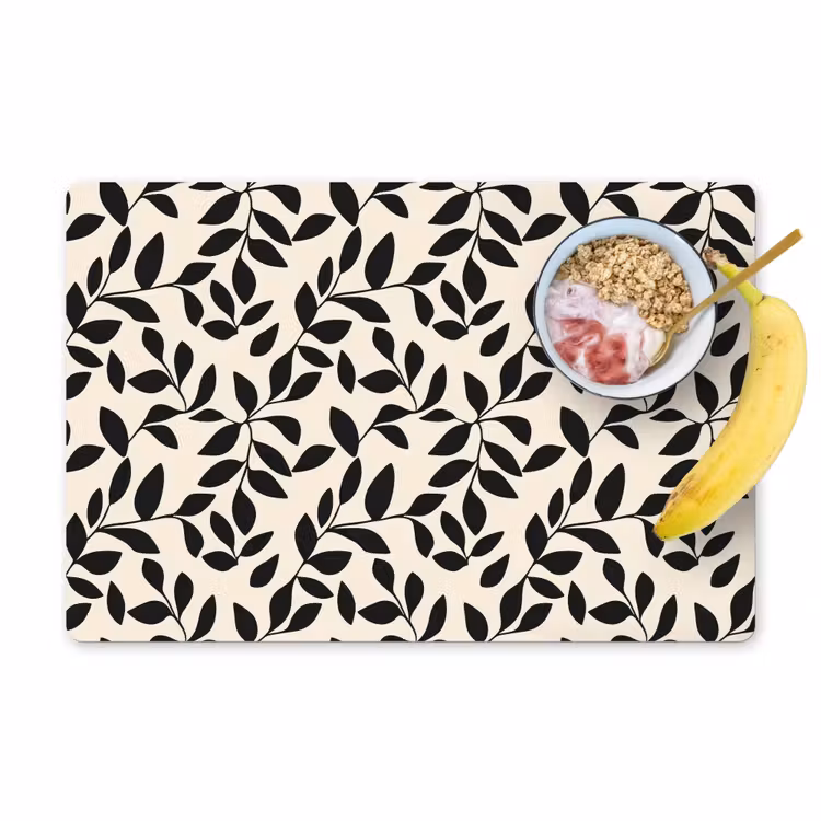 Salvamantel – 6 piezas - Elegante - Estampado - Negro - Beige — 1