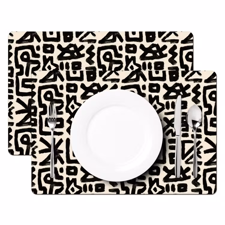 Salvamantel – 6 piezas - Geométrico - Figuras - Negro — 2