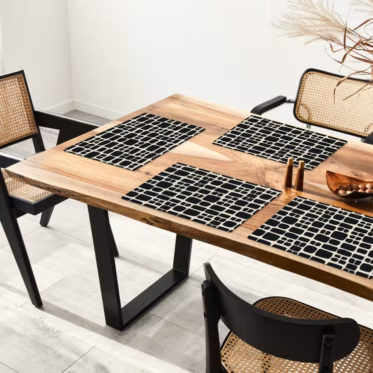 Salvamantel – 6 piezas - Moderno - Ecológico - Negro — 4
