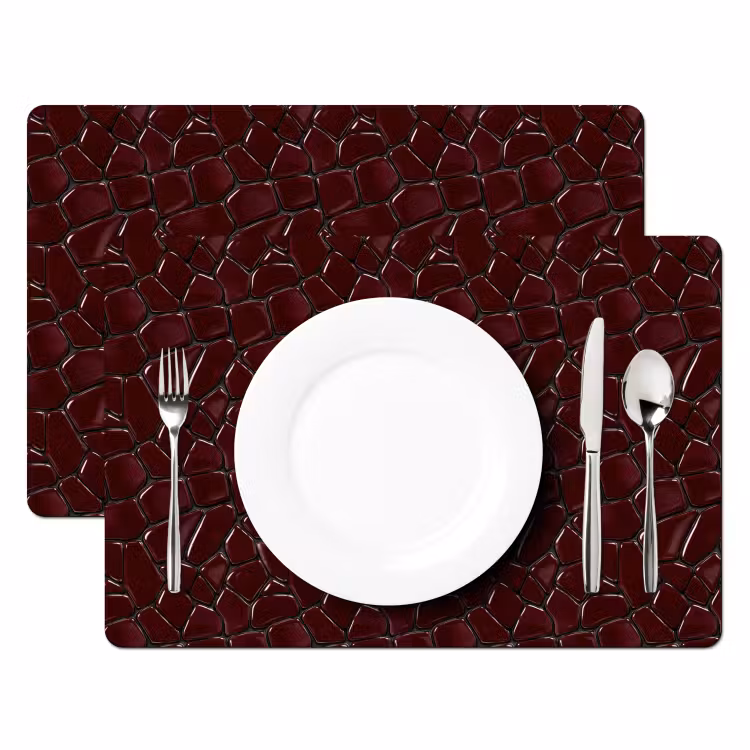 Salvamantel – 6 piezas - Mosaico - Azulejo - Rojo burdeos — 2