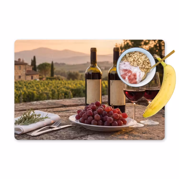 Salvamantel – 6 piezas - Vino - Copas - Uvas - Viñedo — 1