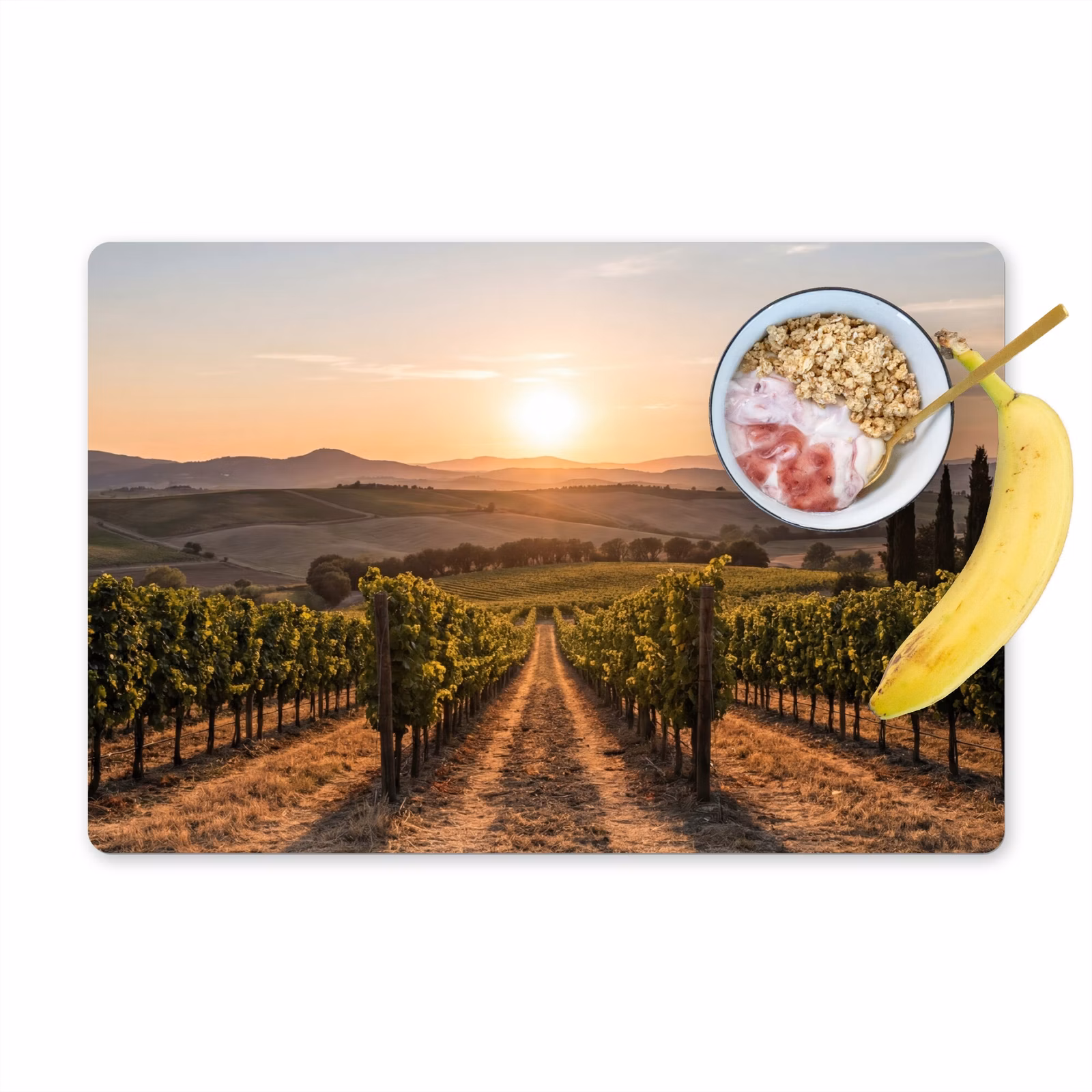 Salvamantel – 6 piezas - Viñedo - Puesta de sol - Paisaje — 1