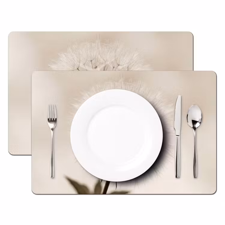 Salvamantel – 6 piezas - Diente de león - Minimalista - Blanco — 2