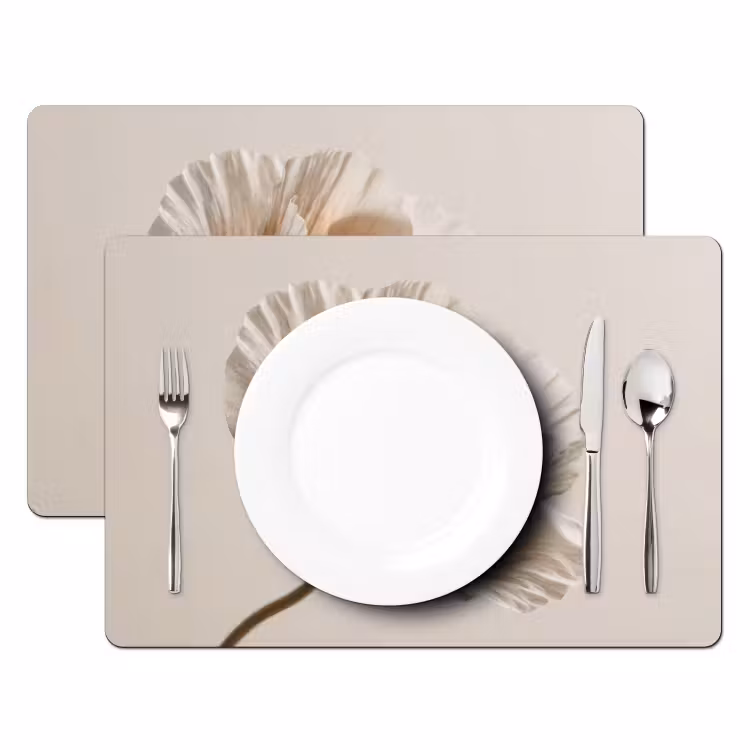 Salvamantel – 6 piezas - Flor - Beige - Crema — 2