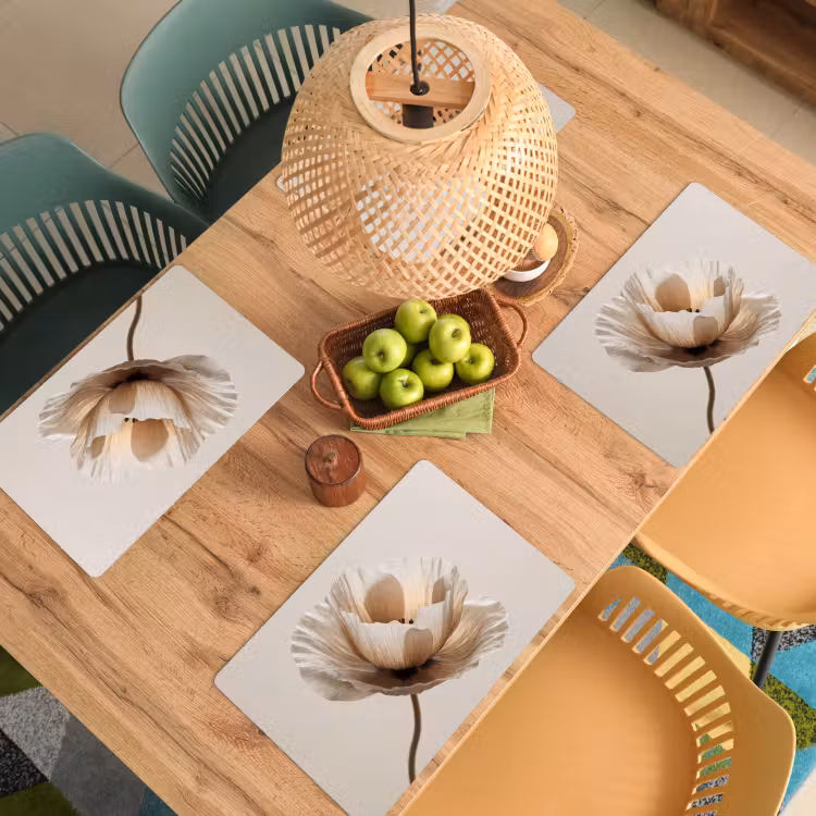 Salvamantel – 6 piezas - Flor - Beige - Crema — 3