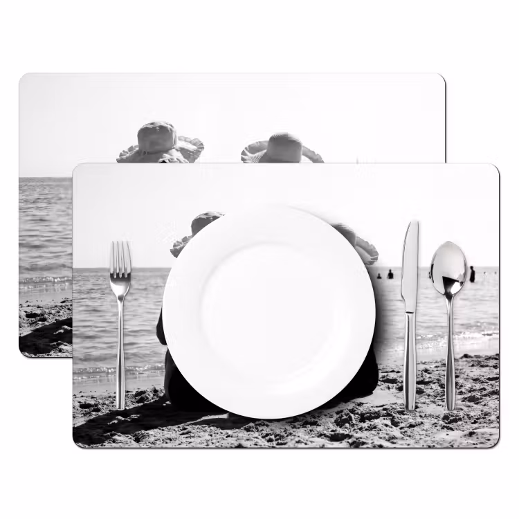 Salvamantel – 6 piezas - Mujer - Sombrero para el sol - Playa - Negro - Blanco — 2