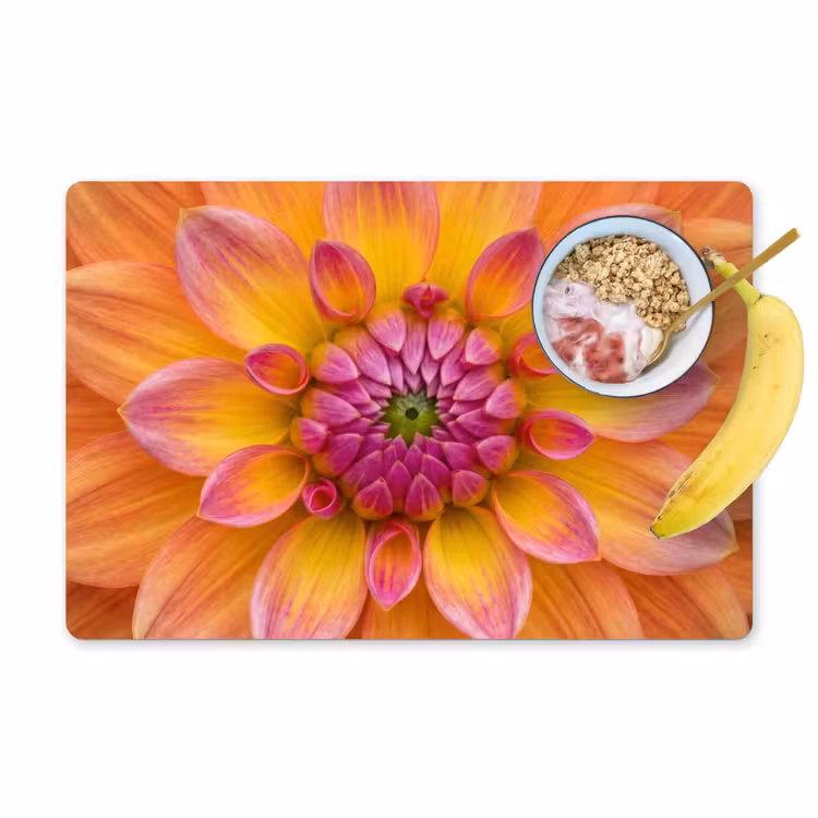 Salvamantel – 6 piezas - Dalia - Flor - Naranja — 1