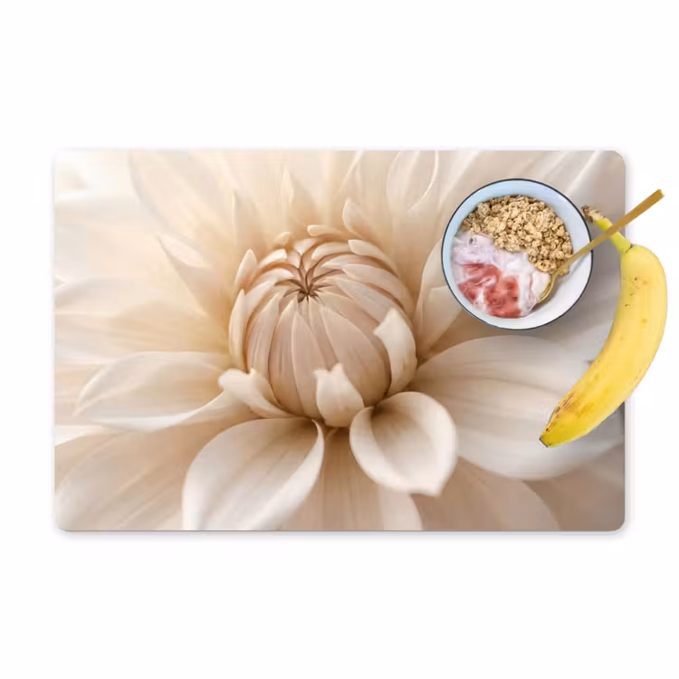 Salvamantel – 6 piezas - Flor - Dalia - Blanco — 1