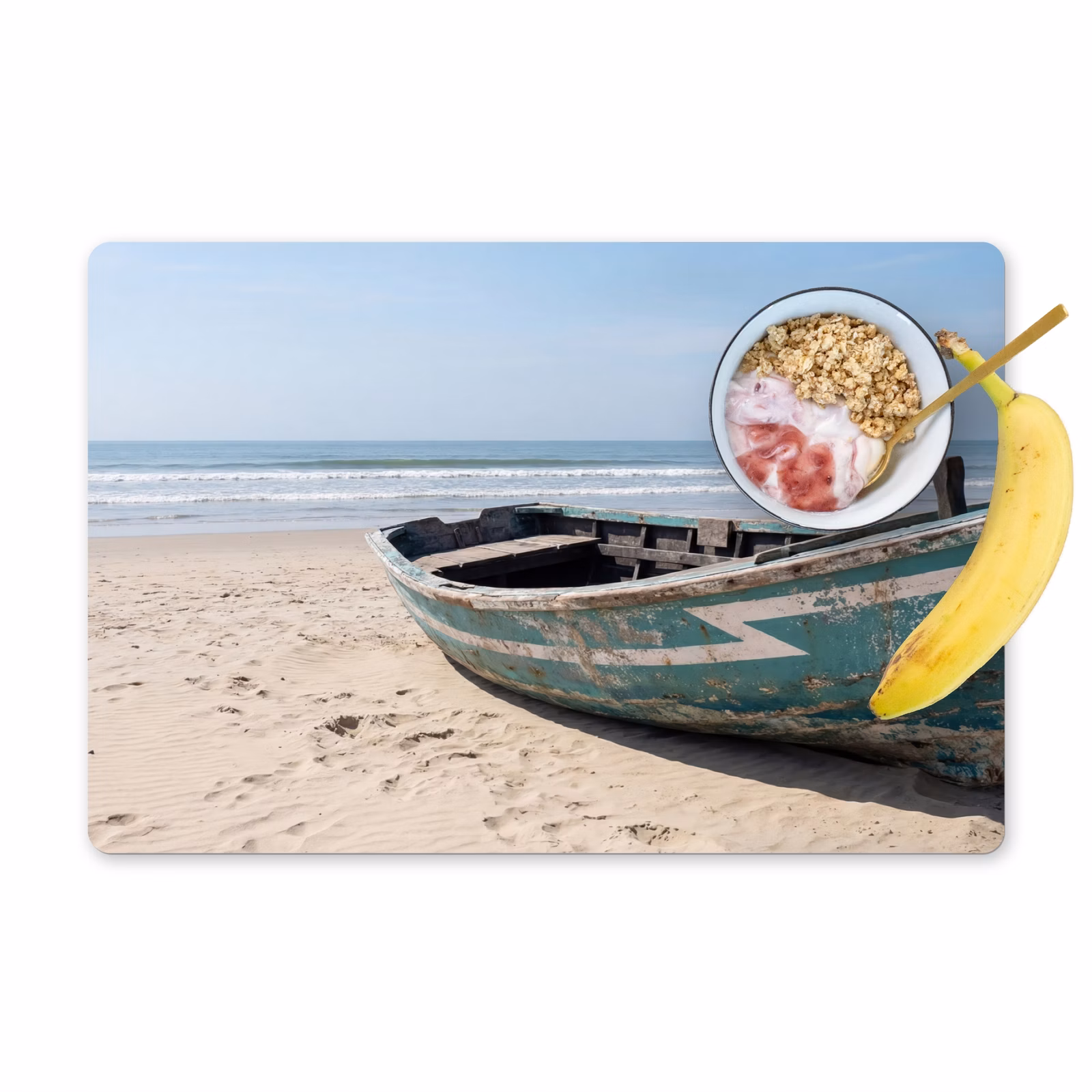 Salvamantel – 6 piezas - Barco - Playa de arena - Mar — 1