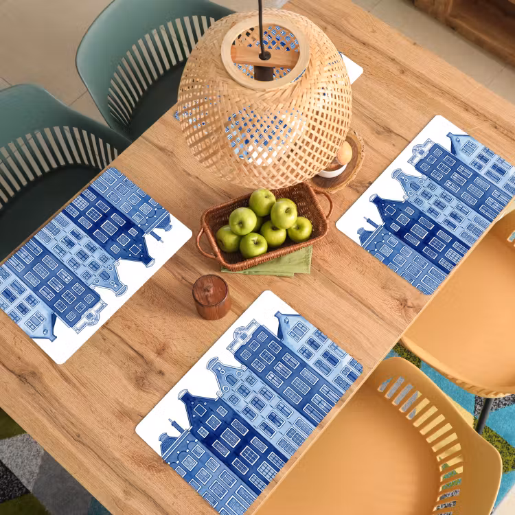 Salvamantel – 6 piezas - Acuarela - Casas del canal - Delftware — 3