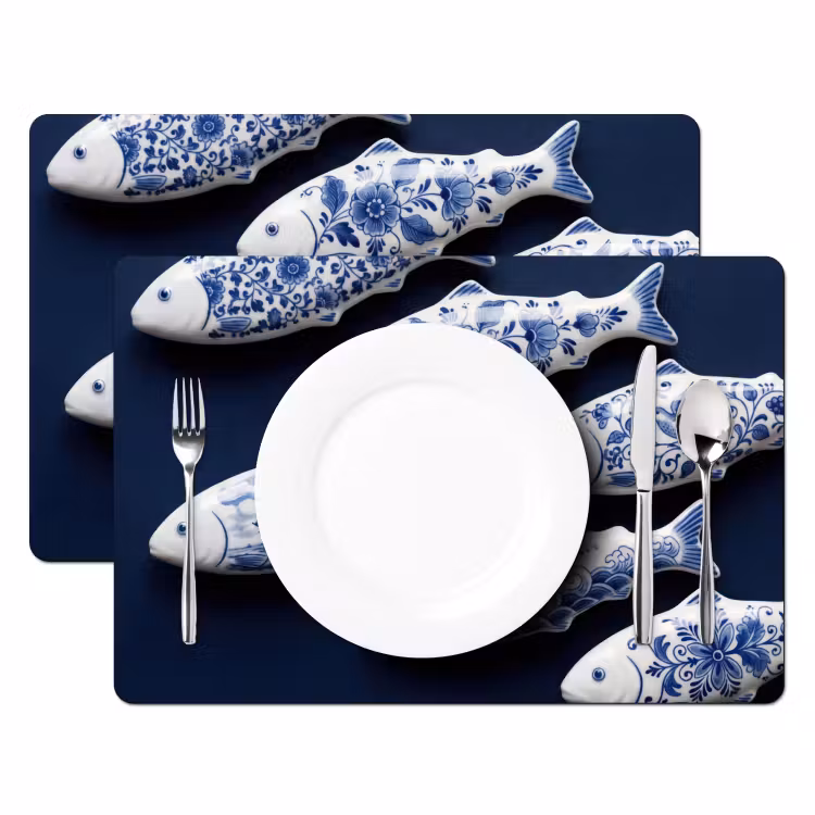 Salvamantel – 6 piezas - Peces - Delftware - Cerámica — 2