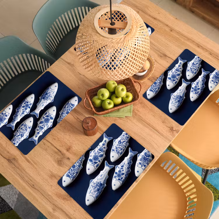 Salvamantel – 6 piezas - Peces - Delftware - Cerámica — 3