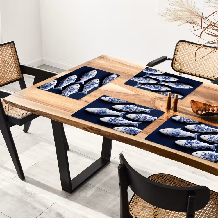 Salvamantel – 6 piezas - Peces - Delftware - Cerámica — 4