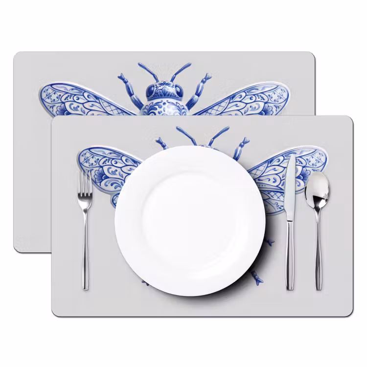 Salvamantel – 6 piezas - Abeja - Moderno - Delft - Azul — 2