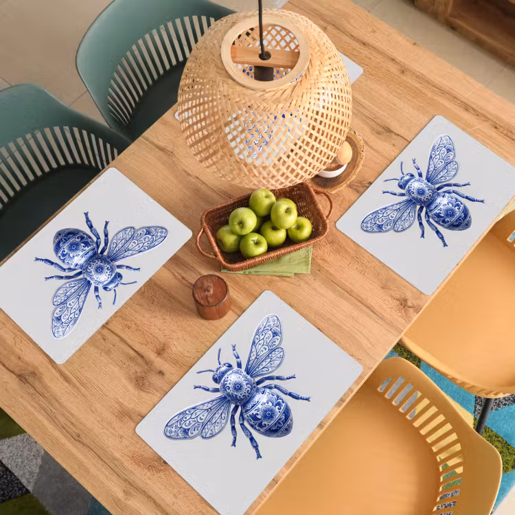 Salvamantel – 6 piezas - Abeja - Moderno - Delft - Azul — 3