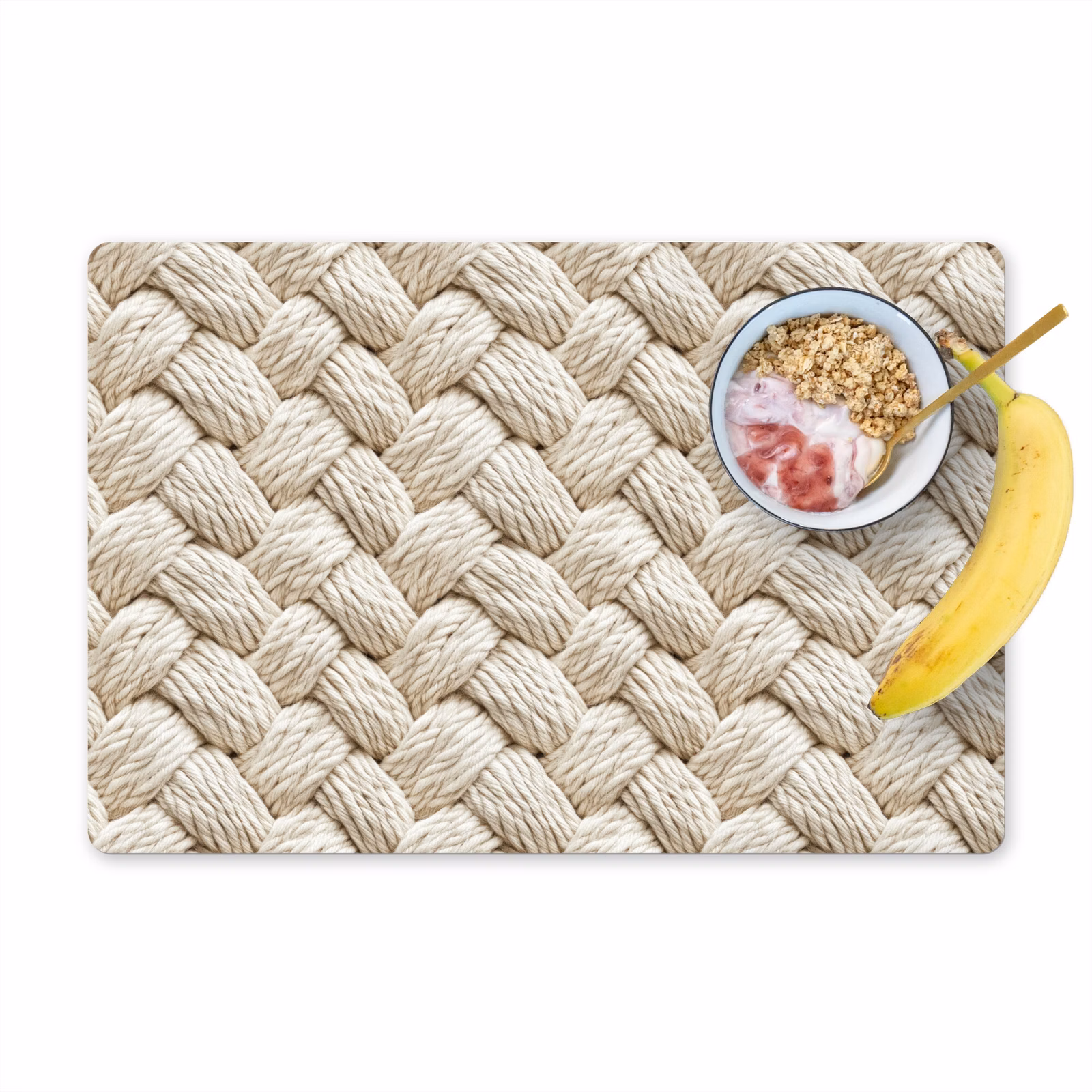 Salvamantel – 6 piezas - Cuerda - Punto - Beige — 1