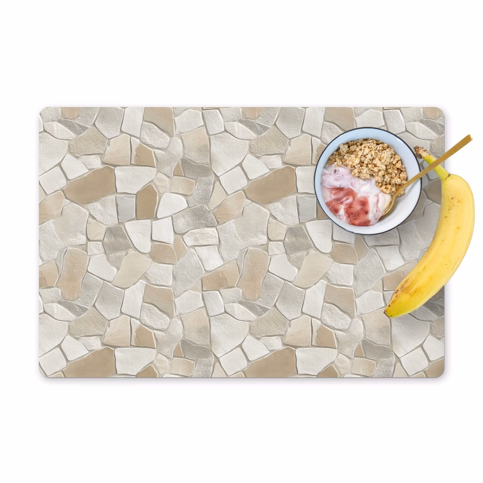 Salvamantel – 6 piezas - Mosaico - Piedras - Beige — 1