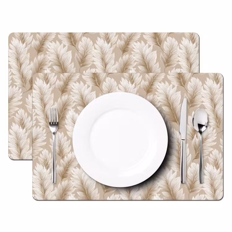Salvamantel – 6 piezas - Botánico - Estampado - Beige — 2