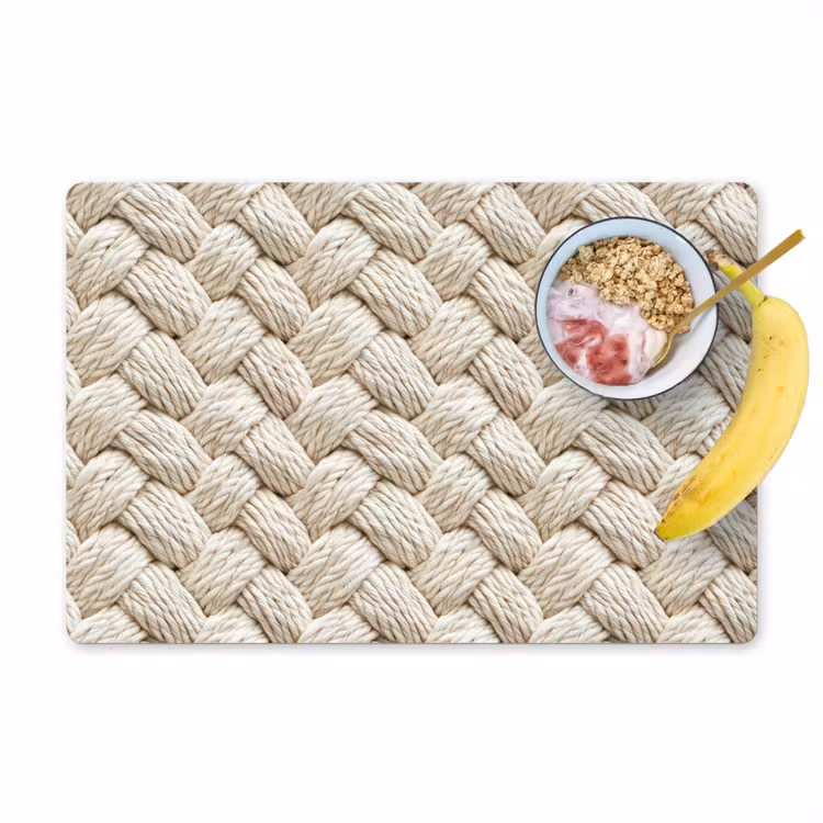 Salvamantel – 6 piezas - Cuerda - Punto - Beige — 1