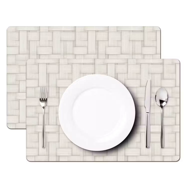 Salvamantel – 6 piezas - Mimbre - Rayas - Beige — 2