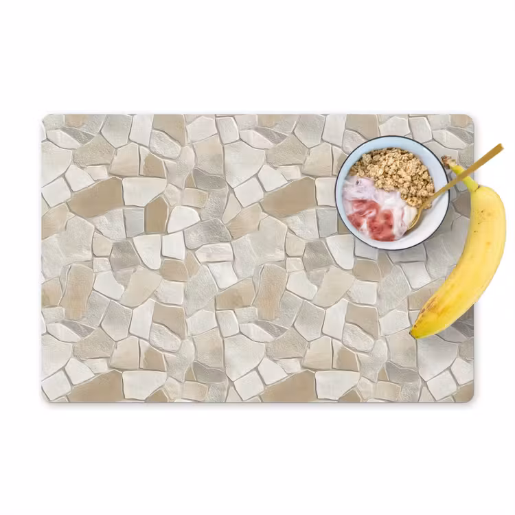 Salvamantel – 6 piezas - Mosaico - Piedras - Beige — 1