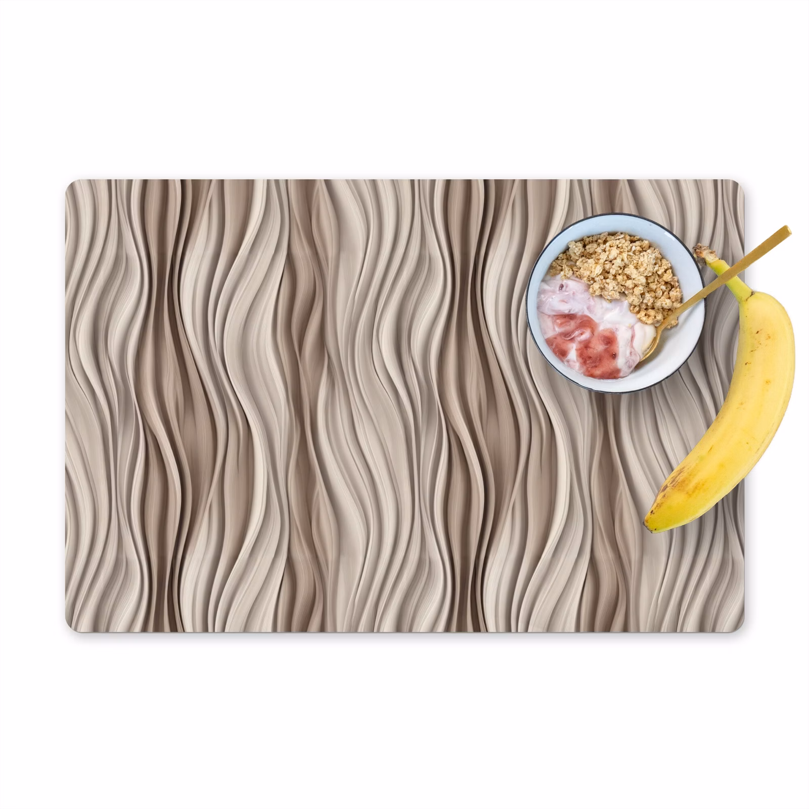 Salvamantel – 6 piezas - Ondas - 3D - Crema — 1