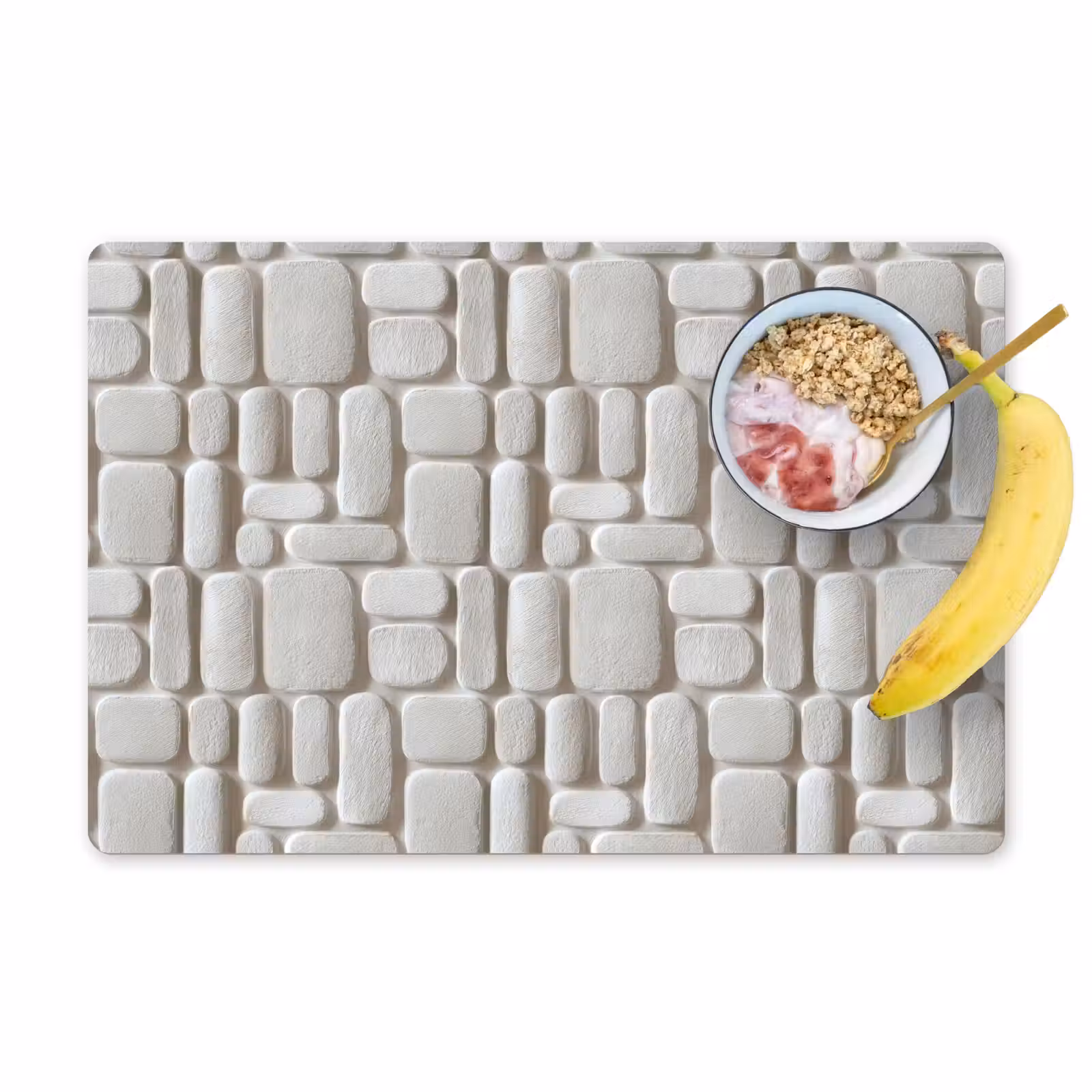 Salvamantel – 6 piezas - Relieve - Textura - Blanco — 1
