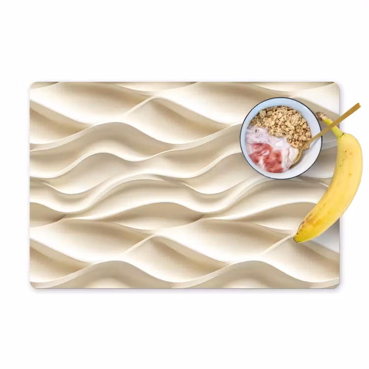 Salvamantel – 6 piezas - Líneas - Ondulado - Crema — 1