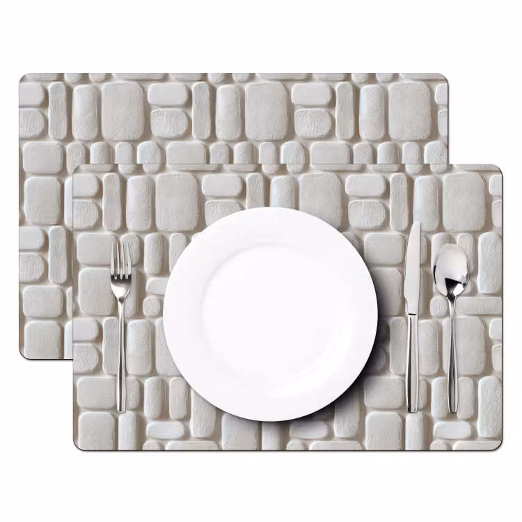 Salvamantel – 6 piezas - Relieve - Textura - Blanco — 2