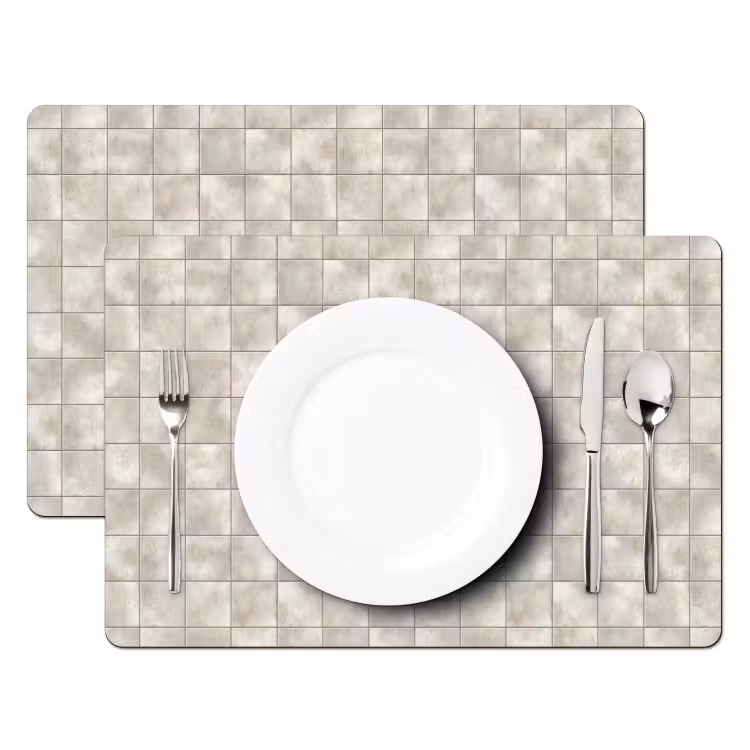 Salvamantel – 6 piezas - Baldosas - Natural - Gris — 2